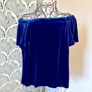 Velour off the shoulder top - Sz Sm from White House Black Market- Royal Blue